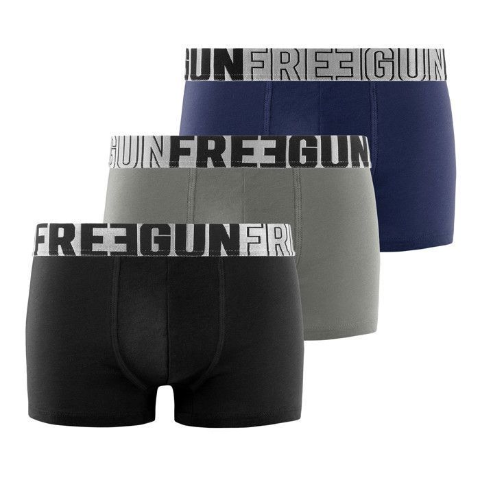 Boxers homme en coton FREEGUN Lot de 4 Imprime Fleurs Bleu Rouge Jaune Noir Bleu Cdiscount Pret a Porter