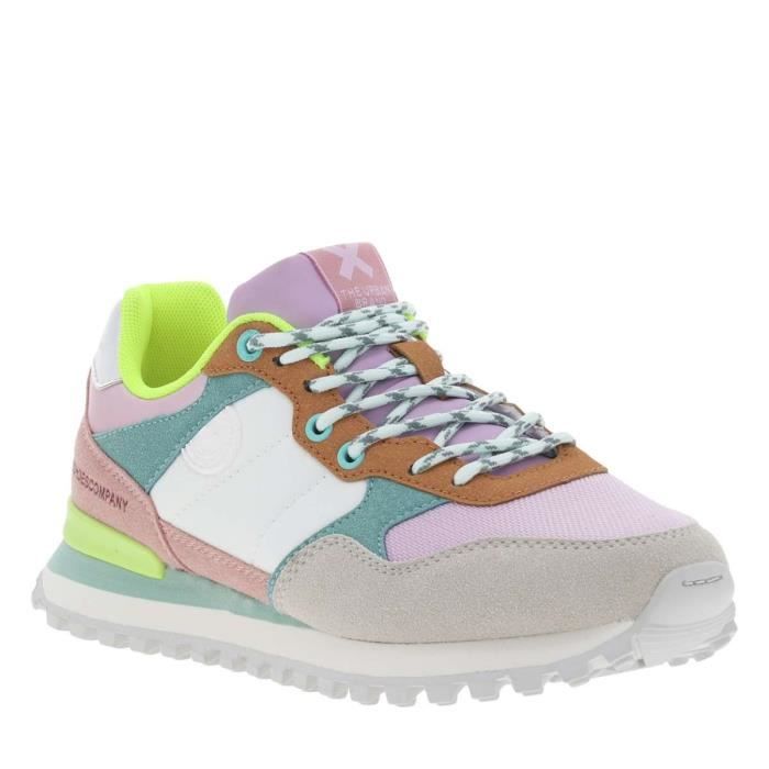 XTI Baskets - XTI - Fille - Talon plat - Lacets - Rose et Multicolores