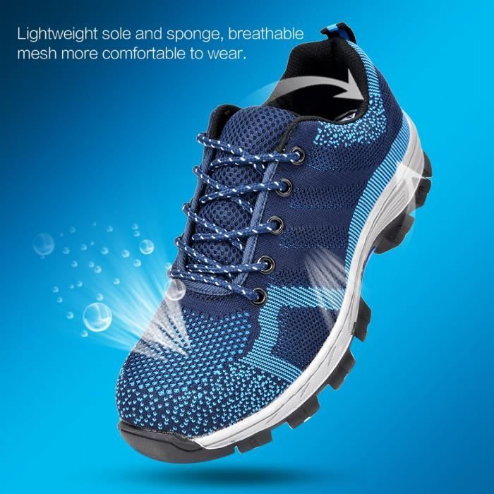 Chaussures de securite respirantes pour hommes Bottes de travail anti punition a bout en acier Cdiscount Pret a Porter