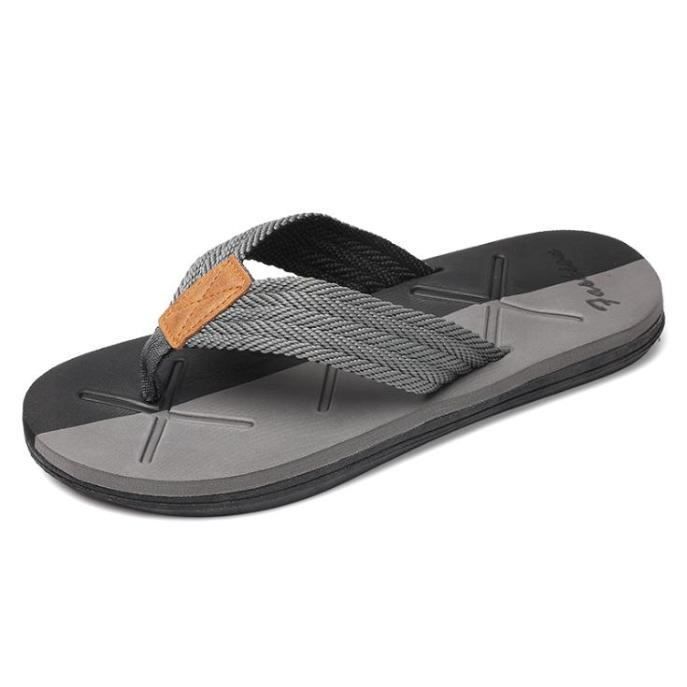 Tong Homme Lacets tisses Plage Poids Leger Antiderapant gris KJEHOME jianchu Cdiscount Sport