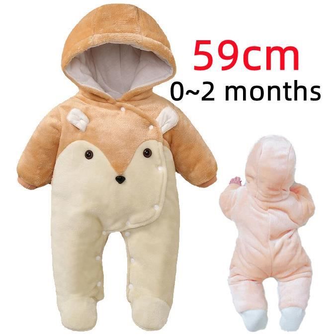 Grenouillère Bébé Fille Hiver Chaud - Combinaison Neige Tout-en-Un Avec Capuche, Doublée, Cadeau Tout-Petit Fille 1-6 Ans Manteau Combiné