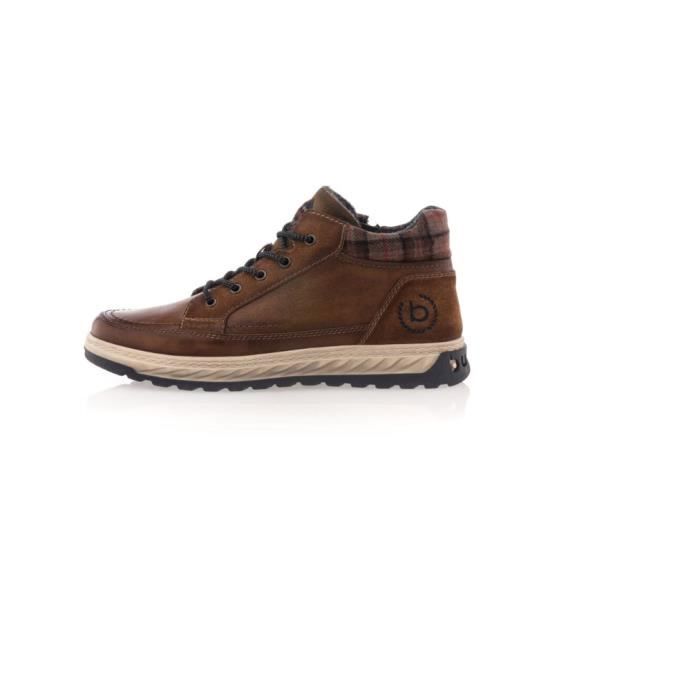 Basket Sneakers Homme - BUGATTI - Cognac - Cuir bovin - Tige haute