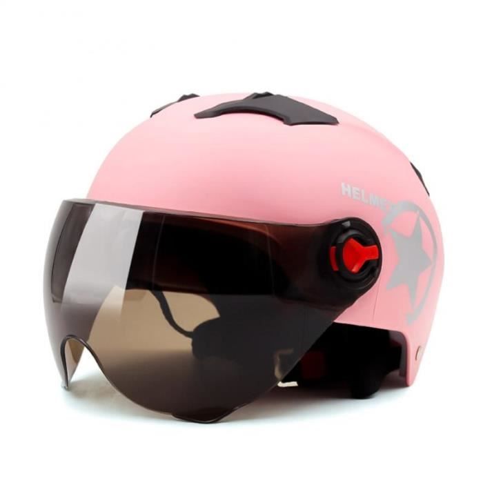 Casque Moto Demi-jet Rétro - Homologué ECE, Visière Double Couche, Doublure Amovible, Pour Scooter Et Vélo électrique