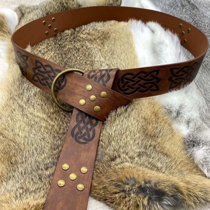 Ceinture et boucle Ceinture a boucle celtique medievale pour hommes et femmes accessoire de costume retro Viking 7.5 Brown D6174 Blanc Cdiscount Pret a Porter