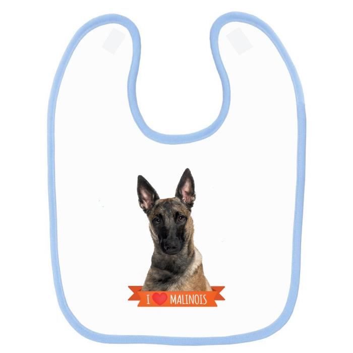 Bavoir Bebe Imprime Malinois Bleu Cdiscount Puericulture Eveil Bebe