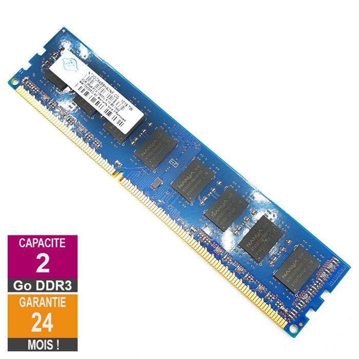 Mémoire RAM Nanya Barrette Mémoire 1Go RAM DDR2 NT1GT64U8HA0BY-37B DIMM