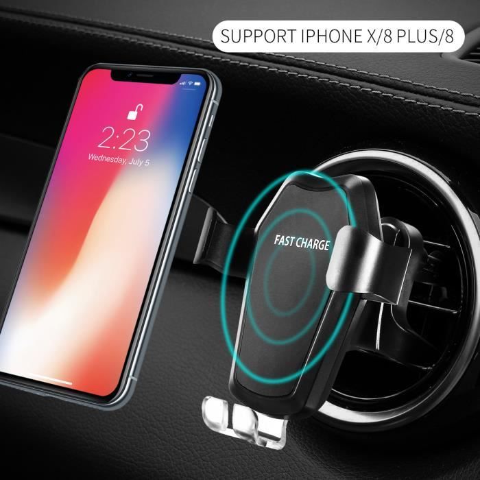 Neufu Qi 10w Voiture Rapide Chargeur Induction Gravite Support