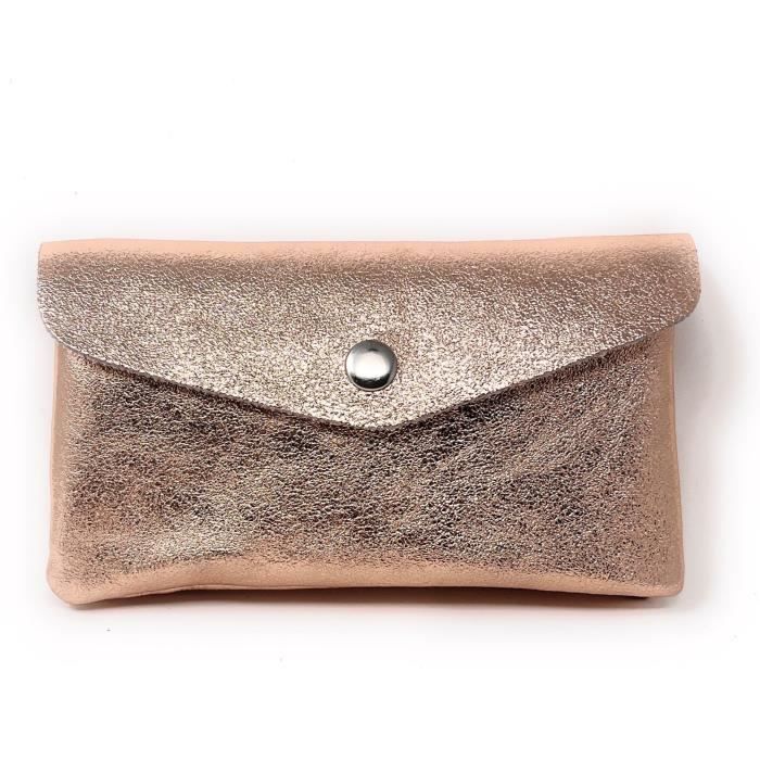 Portefeuille pochette COMPO Or rose OH MY BAG Femme Cuir