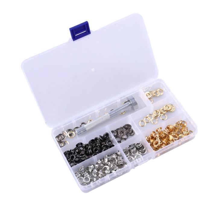 UTOCLEC Kit 800 Œillets Mini En Métal - 4 Couleurs, Œillets Cuivre 2 Mm Avec 3 Outils De Pose, Pour Cuir, Toile, Vêtements Et Bannières