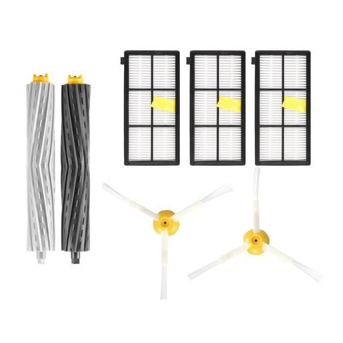 Kit 3 Filtres + 3 Brosses Pour Roomba Série 700 - Accessoire Officiel IRobot, Entretien Régulier