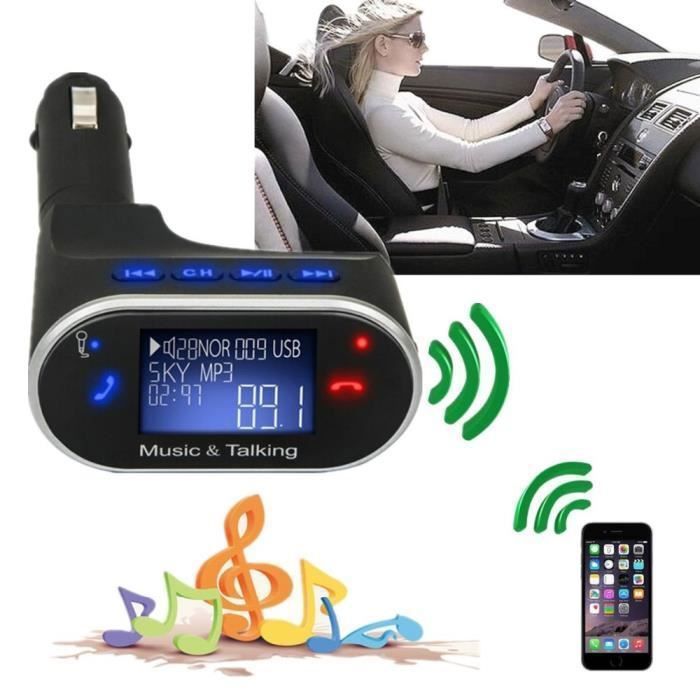 Kit LCD de voiture Bluetooth Lecteur MP3 Transmetteur FM SD USB Chargeur mains libres avec télécommande