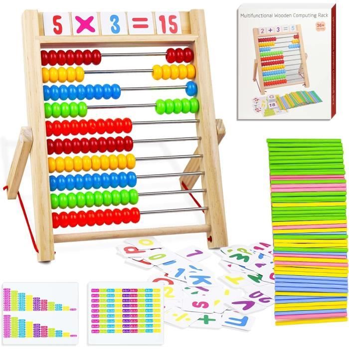 Jeu éducatif Montessori Pour Enfants - Apprentissage Des Mathématiques Et Des Chiffres Avec Bâtons De Comptage