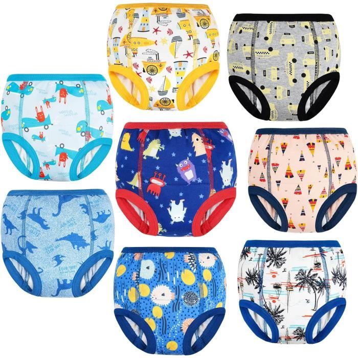 CATOR Lot De 3 Culottes D'Apprentissage Propreté Garçon Fille - Culottes Réutilisables Lavables 100% Coton, Idéales Pour La Transition Au Pot (30-38 Kg)