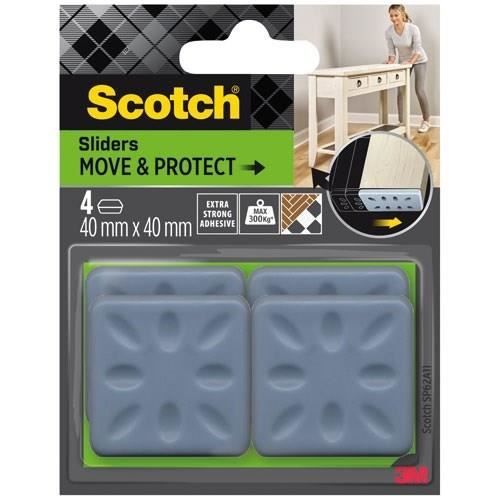 Patin glisseur adhésif carré Scotch ø40 mm