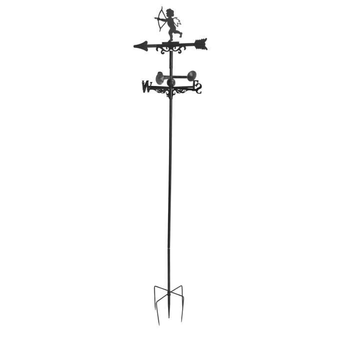 Girouette En Fer Forgé Motif Oiseau - 35x50 Cm, Acier Inoxydable - Décoration Jardin Et Extérieur - 10