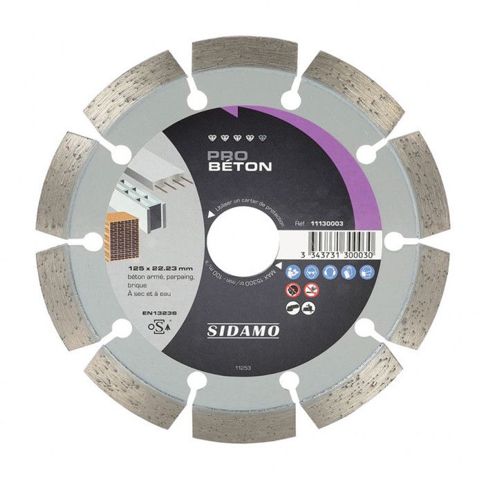 Sidamo Disque Diamant Pro Beton Diametre 125mm Achat Vente