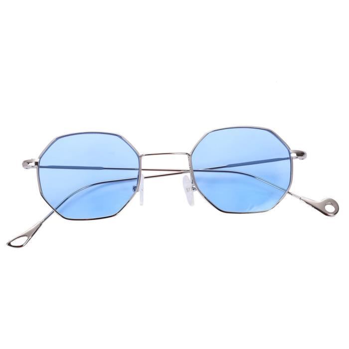 Mixte Lunettes de soleil octogonales bleues Fashion Octy