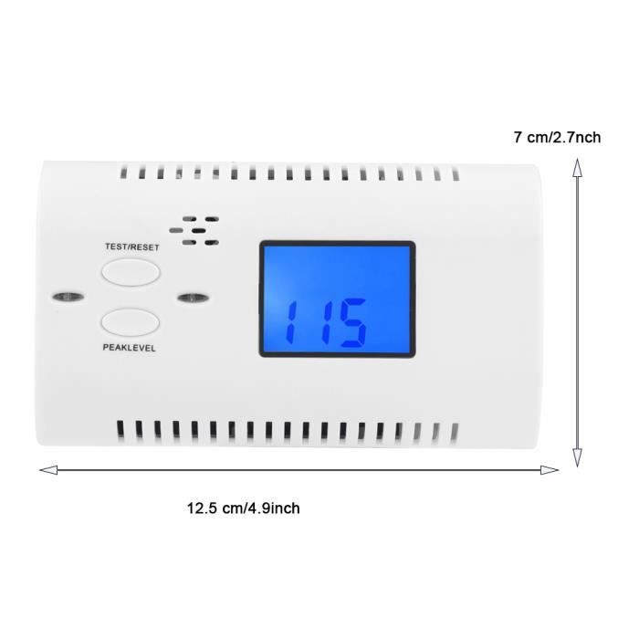 Détecteur De Monoxyde De Carbone Avec Prise - Alarme CO, Écran LCD - Surveillance Température & Humidité - HD08