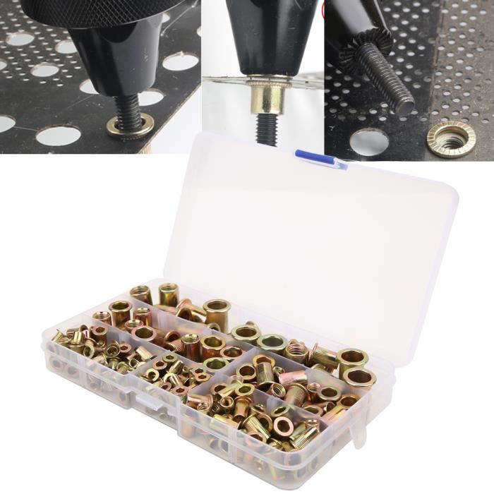 Écrou à riveter 175 pièces Kit d'écrous à rivets zingués écrous de ...