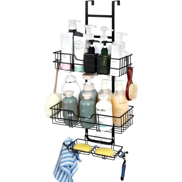 Panier De Rangement Suspendu Pour Douche/salle De Bain - Fond Drainant, Réglable, 10x8.4x10.5 Cm
