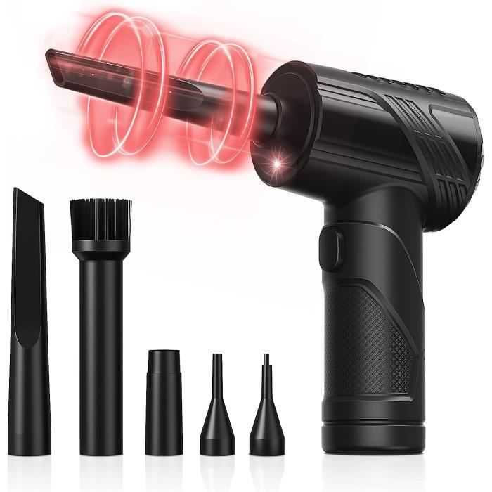 Souffleur Air Comprimé 150000 Tr/min Avec Lampe - Souffleur Électrique 4 Vitesses Rechargeable Pour PC, Voiture Et Maison
