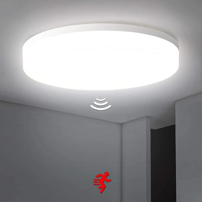 Plafonnier LED 12W Avec Détecteur De Mouvement – 1700LM, IP54, Lumière 4000K | Pour Salle De Bain, Couloir, Garage | Réglable Et Étanche - 2