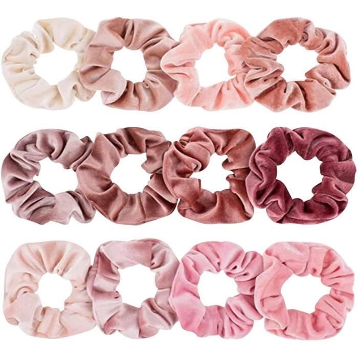 Lot De 6 Chouchous En Velours - Élastiques Doux Pour Queue De Cheval, Cheveux Fins Ou Épais