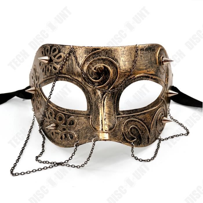 TD® Demi-masque de carnaval rétro prince romain grec ancien jazz punk chaîne fête de danse antique pour hommes et femmes