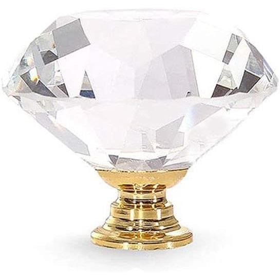 Lot De 5 Boutons De Placard En Verre Transparent De 50 Mm, En