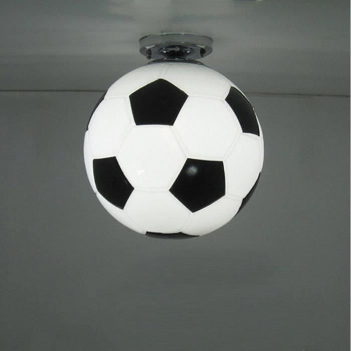 Plafonnier en verre en forme de ballon de football moderne Culot E27 Noir