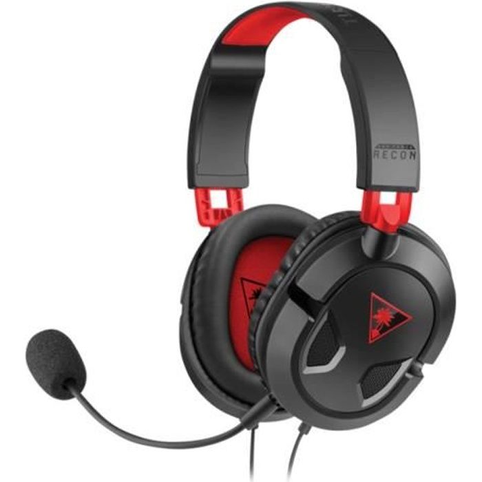 Turtle Beach Recon 70P Casque Gaming - PS4, PS5, Xbox One, Nintendo Switch  et PC Noir Rouge