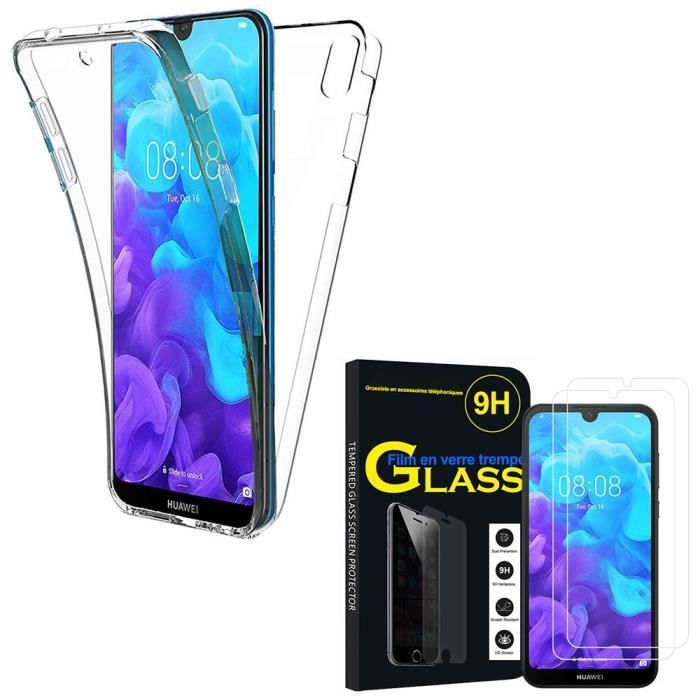 Custodia AICEK Per Huawei Y5 2019 - Cover Sottile In TPU Trasparente Con Retro Cristallo - Anti-urto E Antigraffio - Garanzia 18 Mesi