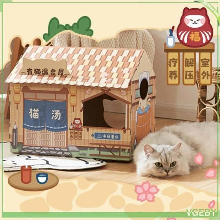 Comparer les prix de Maison Carton Chat Résistant Sain et Portable avec Catnip