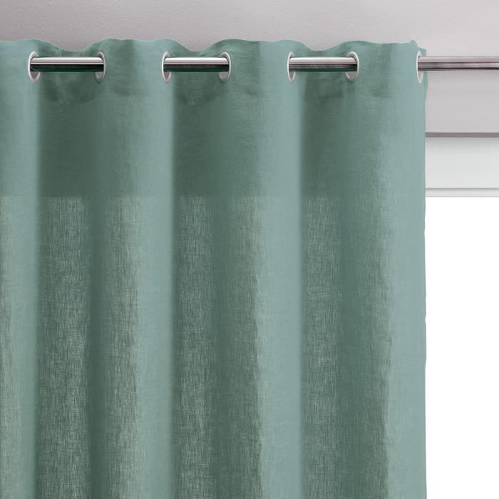 Rideau Voile Zeff Vert De Gris 140 X 280 Cm Vivaraise 140 X 280 Vert De Gris