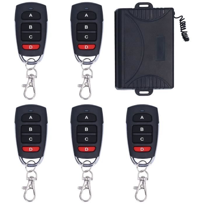 Télécommande De Garage FORESEE 433 MHz – Porte-clés 4 Boutons, Argent, Italie