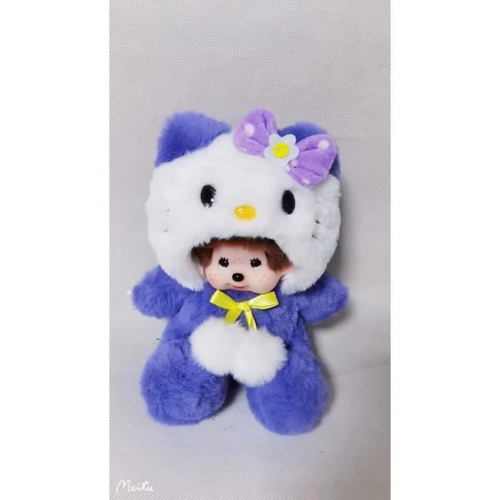 Peluche Monchhichi X Hello Kitty Edizione Limitata Giappone &ndash; Blu, Piccolo &ndash; Sanrio