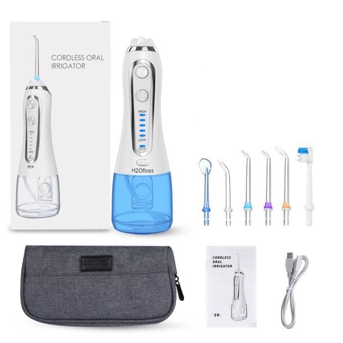 Hydropulseur Buccal SEJOY - 5 Modes, Portatif, Nettoyeur Dentaire Rechargeable