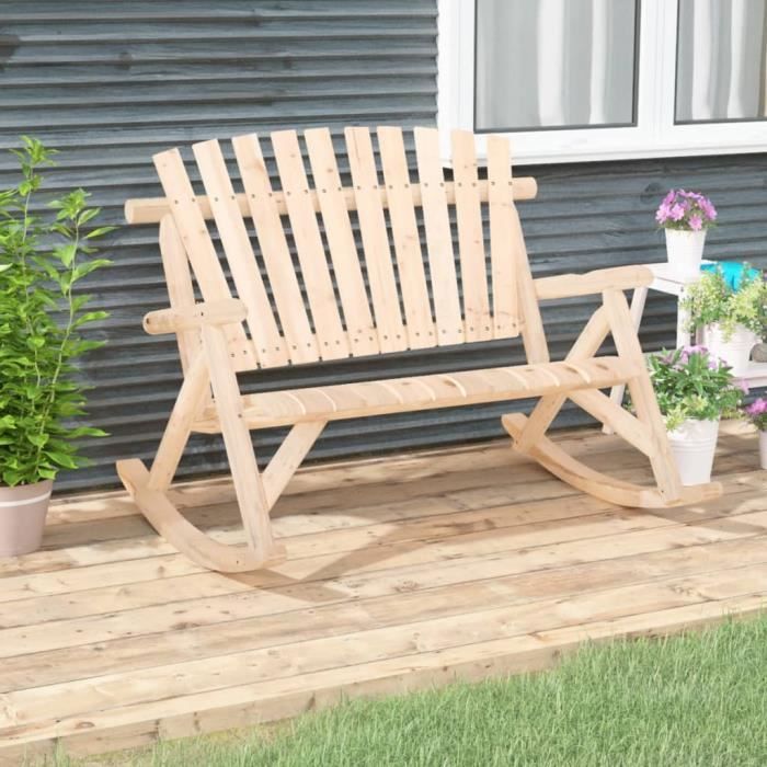 Giantex fauteuil à bascule pour 2 personnes, chaise à bascule d'extérieur en textilène avec