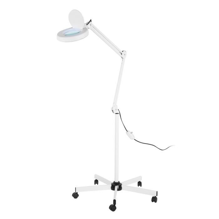Lampe Loupe Sur Pied 8x Avec 56 LED - Lumière Réglable (froid/chaud/naturel) - Col Flexible 42 Cm - Pour Couture, Bricolage