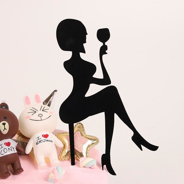 Décoration De Gâteau D'anniversaire Pour Fille, Motif Silhouette De Femme A Talons Hauts 6 Pieces Noir~p129134610 Décoration De Gâteau D'anniversaire Pour Fille, Motif Silhouette De Femme A Talons Hauts 6 Pieces Noir~p129134610