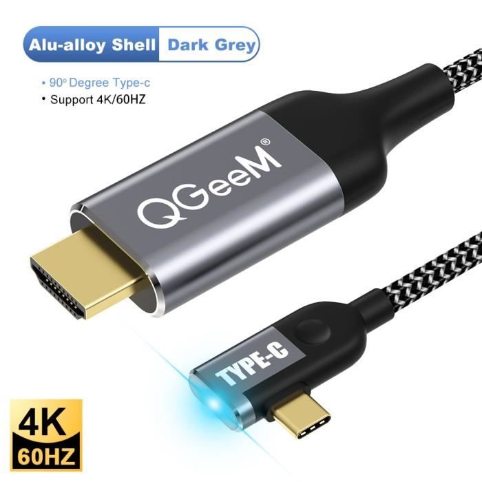 JSAUX Câble USB C vers HDMI 4M 4K 60Hz compatible avec 4K 30Hz pour Thunderbolt 3 iPhone 17 16 Pro 15 MacBook Pro Air 2018 iPad Pro Galaxy S25 S24 S10 S9