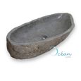 Vasque à poser en pierre de rivière 75 cm, Galéo XL-1