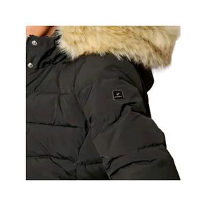 Doudoune courte femme noir avec capuche fourrure Cdiscount