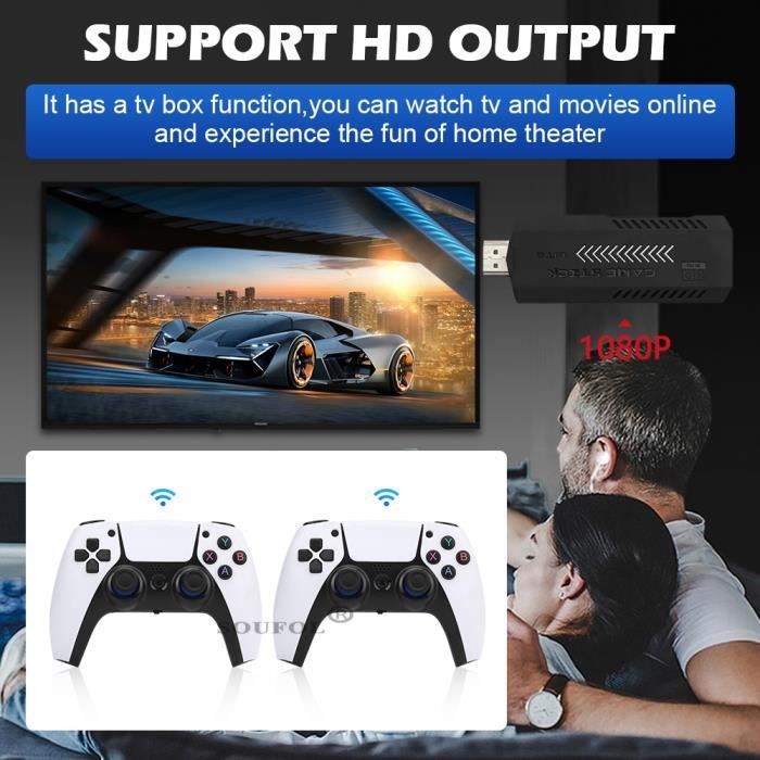 Console de jeux rétro 4K HDMI avec plus de 40 000 jeux, 23 émulateurs,128G, plug-and-play, deux manettes sans fil 2,4 GHz - Jeux vidéo
