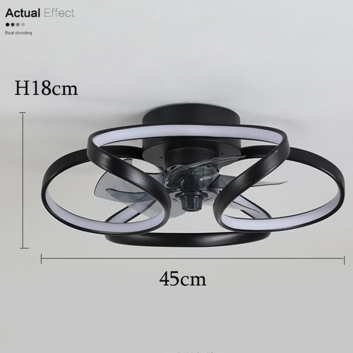 Ventilateur Plafonnier LED KIRA BEL AIR HOME - 6 Vitesses Moteur DC Économie D'Énergie, 3 Températures Lumière 3000K-4000K-6500K, Télécommande + App Argrace, Blanc Polycarbonate