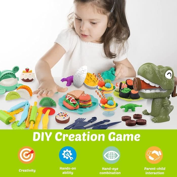VBACALA Set de Pâte à Modeler pour Enfants, Dinosaures Pâte a Modeler pour Enfants avec