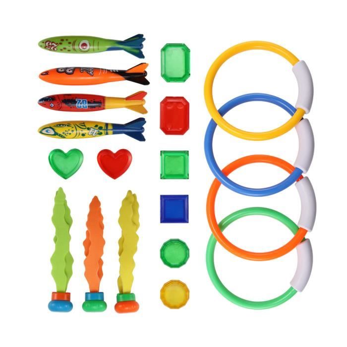 35 Pièces Jeu De Plongée Piscine – Anneaux, Torpilles, Algues, Gemmes – Apprentissage Natation