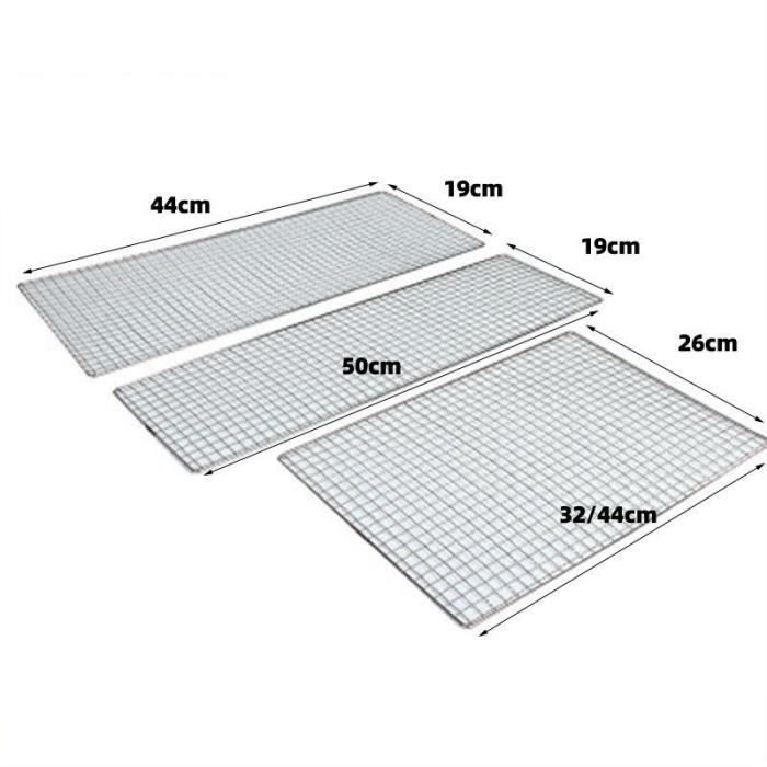 Grille De Barbecue Rectangulaire 60 X 40 Cm - Massive Et Anti-adhésive - Pour Barbecue à Charbon