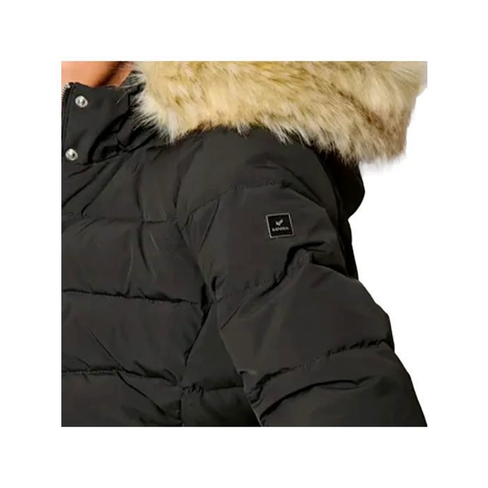 Doudoune courte femme noir avec capuche fourrure Cdiscount