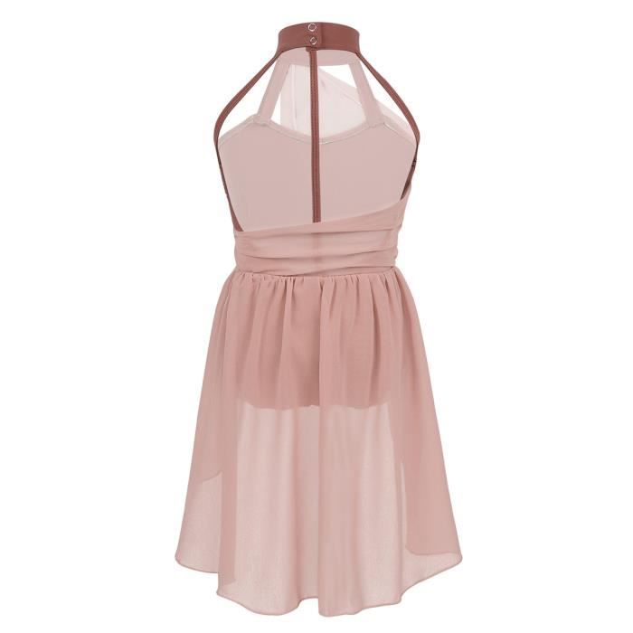 Robe De Danse Lyrique IEFIEL - Justaucorps Asymétrique Strass | Fille 5-16 Ans, Moderne Et Confortable